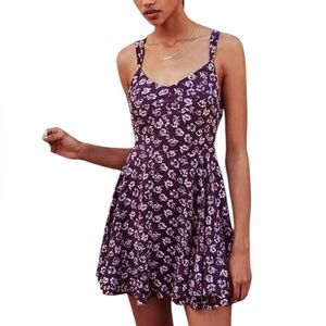 Kimchi Blue Criss Cross Zipper Detail Ditsy Floral Summer Dress Size 6